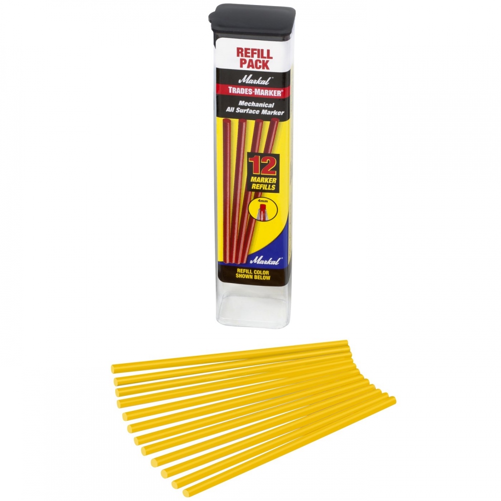 pics/Markal/Trades-Marker refills 12/markal-trades-marker-refills-12-pack-yellow.jpg